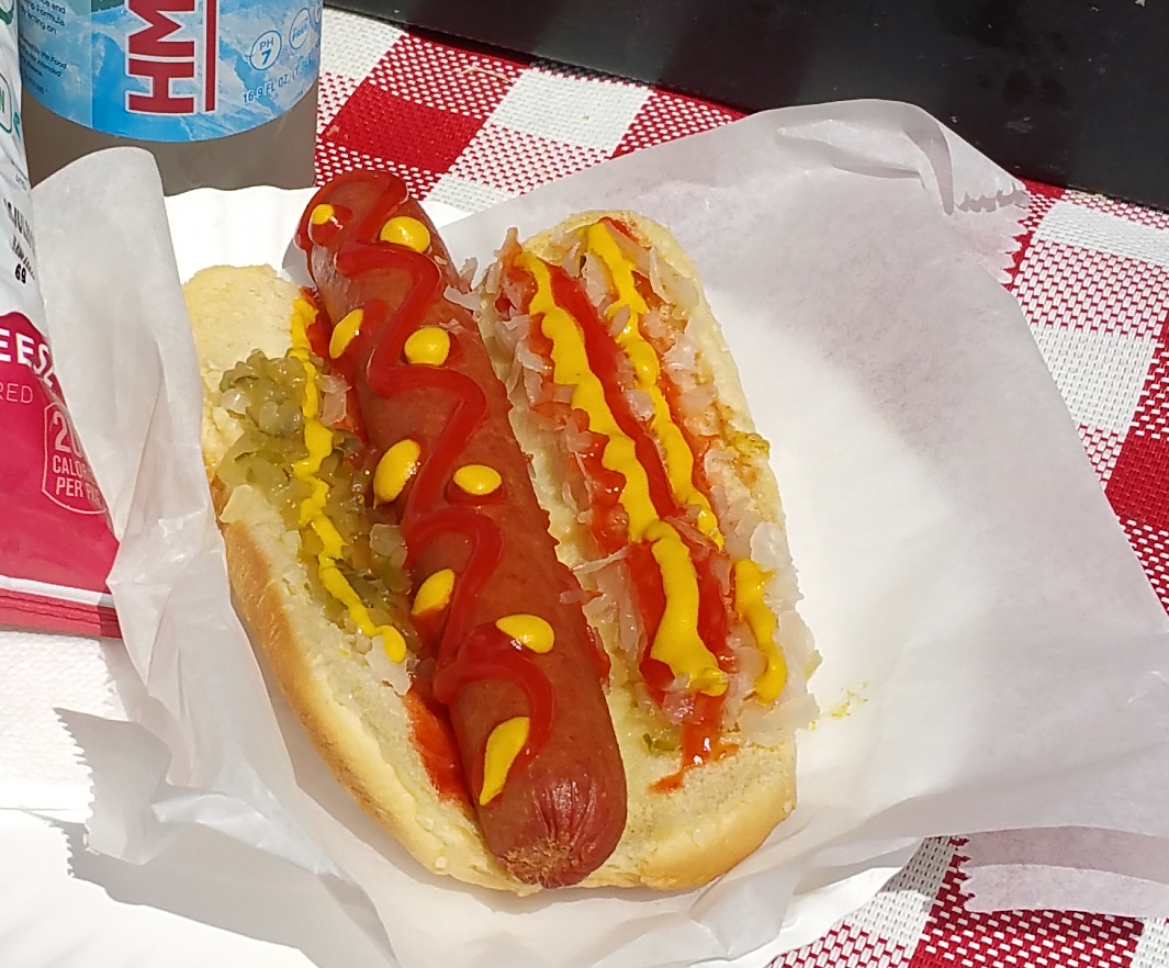 hot dogs relish sauerkraut mustard ketchup